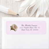 Conch Shell-foto op roze retourlabel Etiket (Insitu)