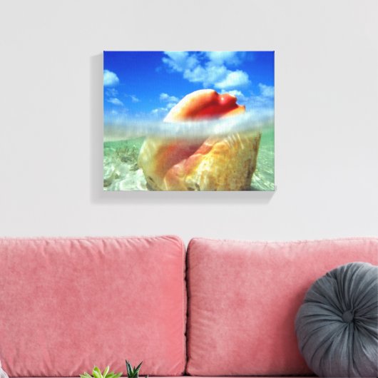 Conch Shell High Tide Canvas Afdruk (Insitu (Woonkamer))