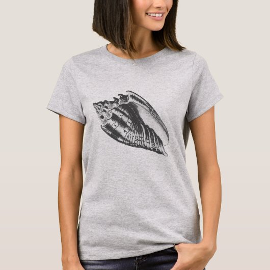 Conch Shell - houtskool grijs en wit T-shirt (Voorkant)