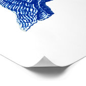 Conch Shell, Indigo Blue en White Poster (Hoek)