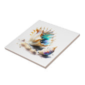 Conch shell iriserende 3D single groot strand zee Tegeltje (Zijkant)