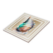 Conch shell iriserende moeder parel gouden shimmer tegeltje (Zijkant)