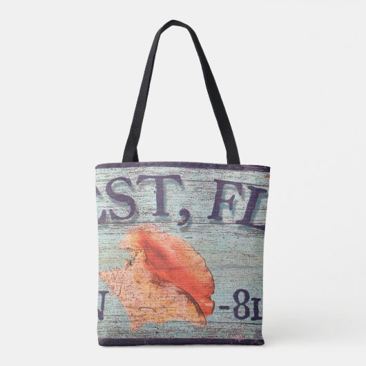  Conch Shell Key West Canvas tas (Achterkant)