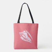 Conch Shell - koraalroze en wit Tote Bag (Achterkant)