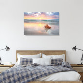 Conch Shell op de Beach | Jamaica Canvas Afdruk (Insitu (Slaapkamer))