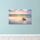 Conch Shell op de Beach | Jamaica Canvas Afdruk (Insitu (Houten vloer))