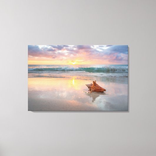 Conch Shell op de Beach | Jamaica Canvas Afdruk (Voorkant)