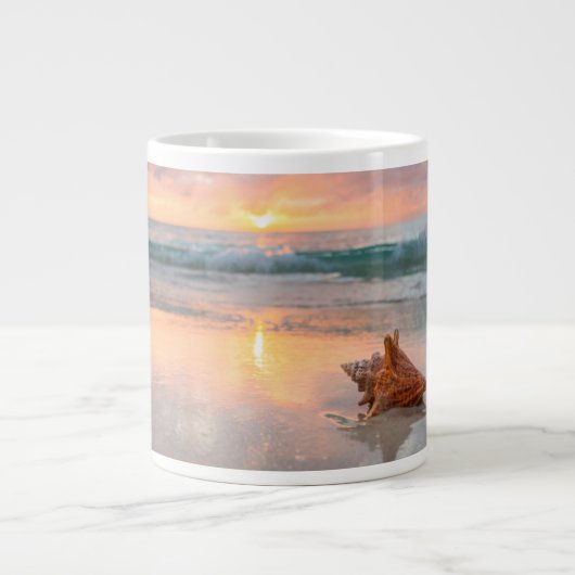 Conch Shell op de Beach | Jamaica Grote Koffiekop (Voorkant)