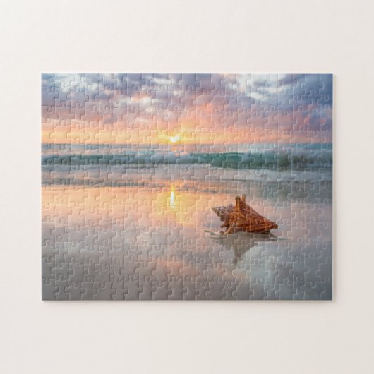 Conch Shell op de Beach | Jamaica Legpuzzel (Horizontaal)