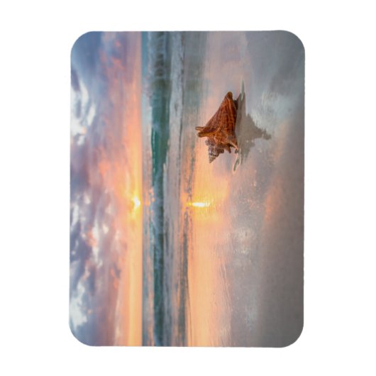 Conch Shell op de Beach | Jamaica Magneet (Verticaal)