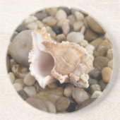 Conch Shell op Pebbles Zandsteen Onderzetter (Voorkant)