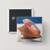 Conch Shell op strand 2 Vierkante Button 5,1 Cm (Voorkant /achterkant)