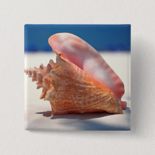 Conch Shell op strand 2 Vierkante Button 5,1 Cm