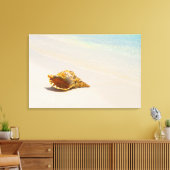 Conch Shell op strand 3 Canvas Afdruk (Insitu (Woonkamer))