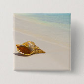 Conch Shell op strand 3 Vierkante Button 5,1 Cm (Voorkant)