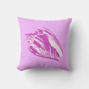 Conch Shell - orchidee en wit Kussen