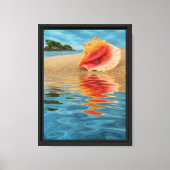 Conch Shell Reflection Beach Canvas Afdruk (Voorkant)