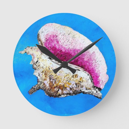 Conch Shell ronde wandklok (Voorkant)