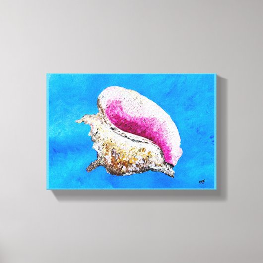 Conch Shell schilderij op doek Canvas Afdruk (Voorkant)