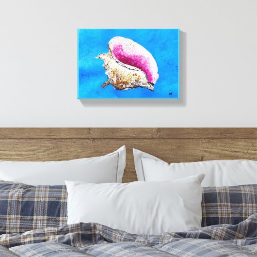 Conch Shell schilderij op doek Canvas Afdruk (Insitu (Slaapkamer))