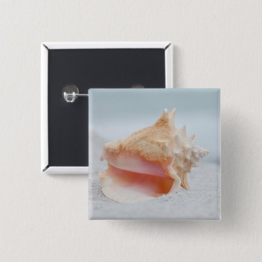 Conch Shell Vierkante Button 5,1 Cm (Voorkant /achterkant)