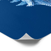 Conch Shell Zee Life Print, Indigo Blue en White Poster (Hoek)