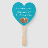 Conch Shells hartvormige bruiloft fans Handwaaier (Achterkant)