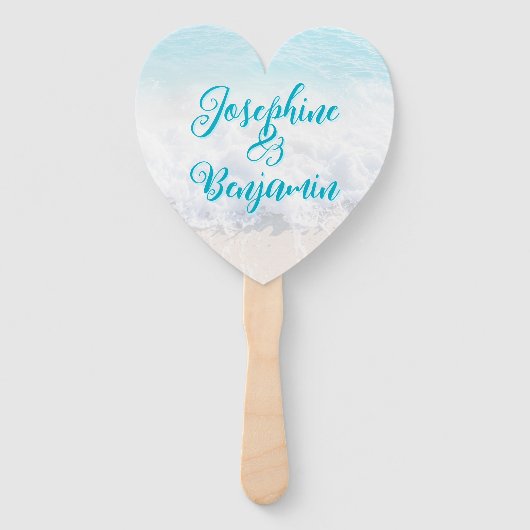 Conch Shells hartvormige bruiloft fans Handwaaier (Voorkant)