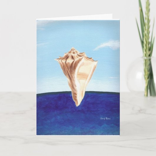 Conch zee shell en oceaan schilderen, wenskaarten kaart (Voorkant)