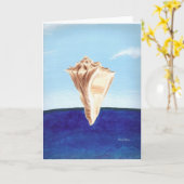 Conch zee shell en oceaan schilderen, wenskaarten kaart (Gele Bloem)