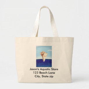 Conch zee shell oceaan schilderen, canvas tassen