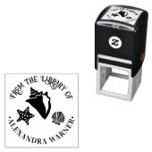 Conch Zeester Schelp Strand Bibliotheek Rnd Zelfinktende Stempel (In situ)