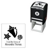 Conch Zeester Schelp Strand Bibliotheek Zelfinktende Stempel (In situ)