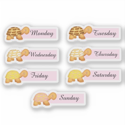 Concha Brood Dagen van de Week Turtles Sticker (Voorkant)