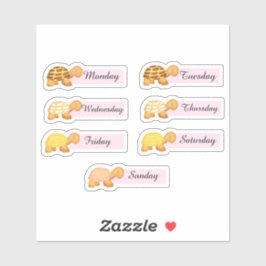 Concha Brood Dagen van de Week Turtles Sticker