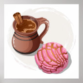 Concha Pan Dulce & Traditionele Champurrado Mok Poster (Voorkant)