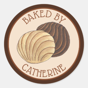 Conchas Mexicaanse Pan Dulce Gebakken door Zelfgem Ronde Sticker