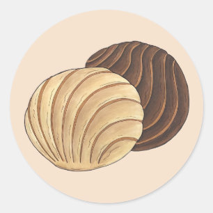 Conchas Mexicaanse Pan Dulce Zoet Brood Panadería Ronde Sticker