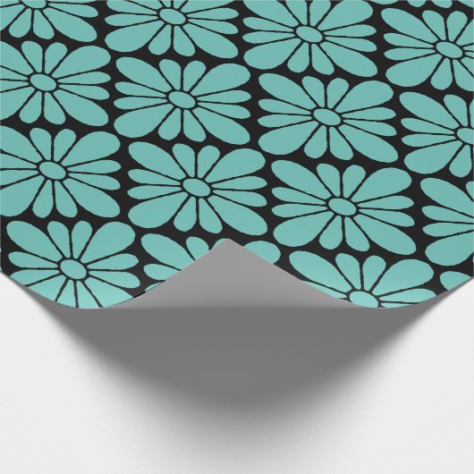 Concho Flower Pattern Aqua Cadeaupapier (Hoek)