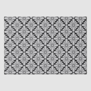 Concho Flower Pattern Grey Tissuepapier