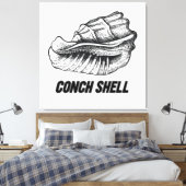 Conchshell ontwerp canvas afdruk (Insitu (Slaapkamer))