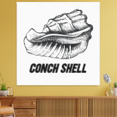 Conchshell ontwerp canvas afdruk (Insitu (Woonkamer))