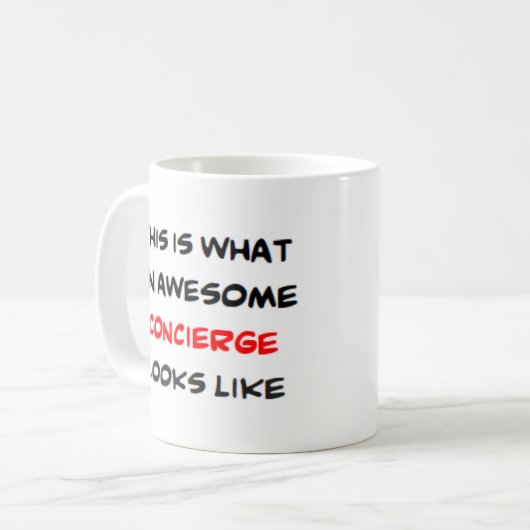 conciërge, geweldige koffiemok (Voorkant links)