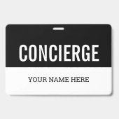 Concierge naambadge met koord of clip badge (Voorzijde)