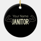 conciërge of conciërge-ontwerpfacilitatiemanager keramisch ornament (Achterkant)