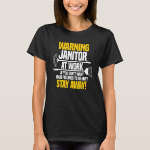 conciërge op het werk custodian cleaner caretaker t-shirt