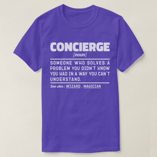 Conciërge Zelfstandig Naamwoord Cool Sarcasme Werk T-shirt (Design voorkant)