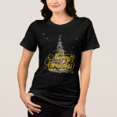 Concise Christmas Caption & Translation Tri-Blend Shirt (Voorkant)
