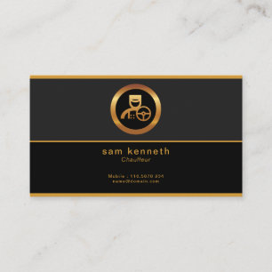 Concise Corporate Bold Black Minimalist Chauffeur Visitekaartje