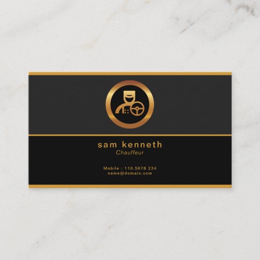 Concise Corporate Bold Black Minimalist Chauffeur Visitekaartje (Voorkant)